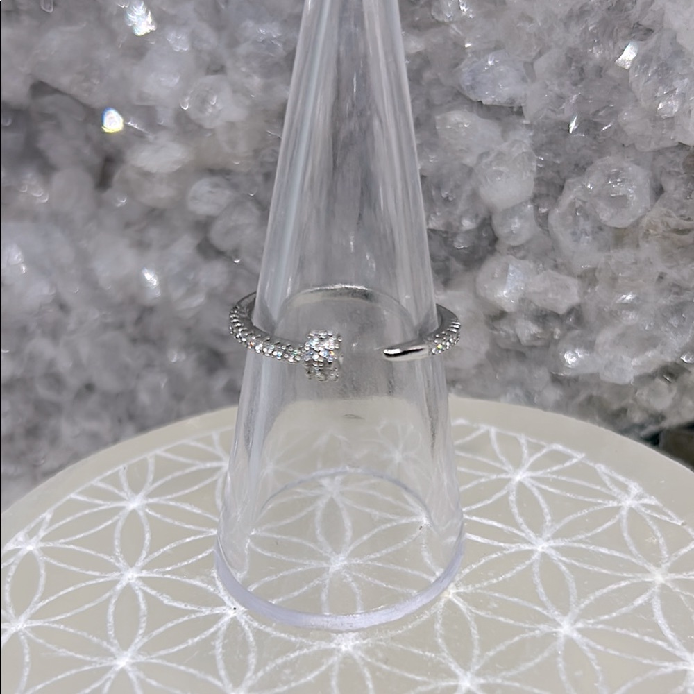 Nail Silver Plated Zircon Ring